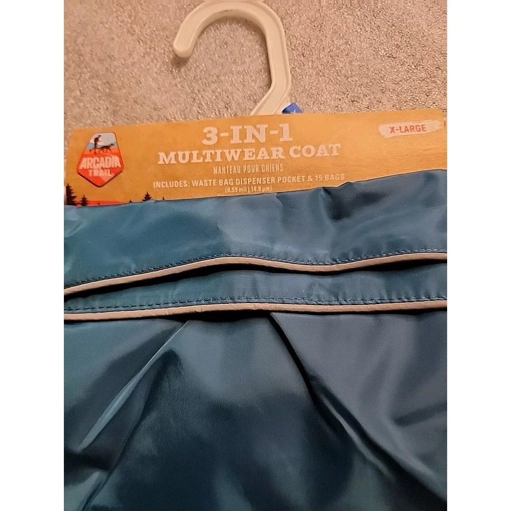 Arcadia Trail 3 in 1 Multiwear Blue Dog Coat w/ Removable Sherpa Liner Sz Xlarge